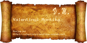 Valentinyi Montika névjegykártya